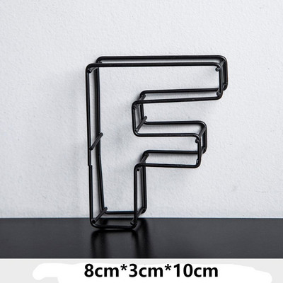 Melna metāla dobi burti DIY kaltas dzelzs alfabēta personalizēta durvju plāksnīte Mājas dekors Fotogrāfijas rekvizīti darbvirsmas ornaments