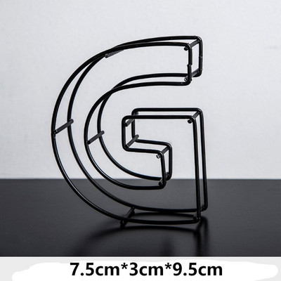 Melna metāla dobi burti DIY kaltas dzelzs alfabēta personalizēta durvju plāksnīte Mājas dekors Fotogrāfijas rekvizīti darbvirsmas ornaments