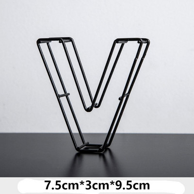 Melna metāla dobi burti DIY kaltas dzelzs alfabēta personalizēta durvju plāksnīte Mājas dekors Fotogrāfijas rekvizīti darbvirsmas ornaments