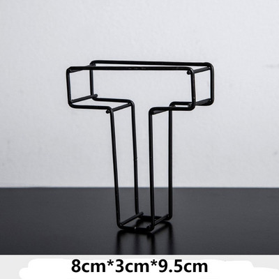 Melna metāla dobi burti DIY kaltas dzelzs alfabēta personalizēta durvju plāksnīte Mājas dekors Fotogrāfijas rekvizīti darbvirsmas ornaments