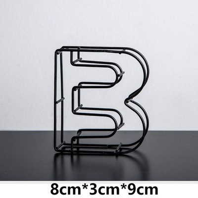 Melna metāla dobi burti DIY kaltas dzelzs alfabēta personalizēta durvju plāksnīte Mājas dekors Fotogrāfijas rekvizīti darbvirsmas ornaments