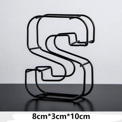 Melna metāla dobi burti DIY kaltas dzelzs alfabēta personalizēta durvju plāksnīte Mājas dekors Fotogrāfijas rekvizīti darbvirsmas ornaments