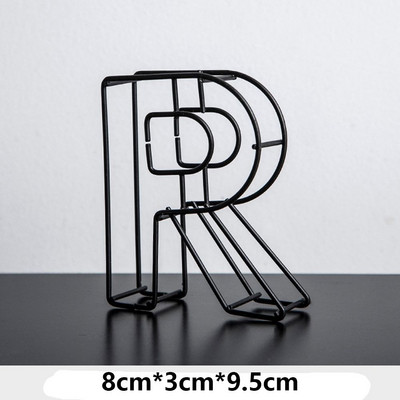 Melna metāla dobi burti DIY kaltas dzelzs alfabēta personalizēta durvju plāksnīte Mājas dekors Fotogrāfijas rekvizīti darbvirsmas ornaments