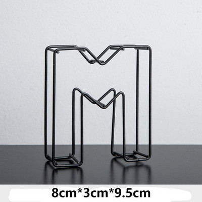 Melna metāla dobi burti DIY kaltas dzelzs alfabēta personalizēta durvju plāksnīte Mājas dekors Fotogrāfijas rekvizīti darbvirsmas ornaments