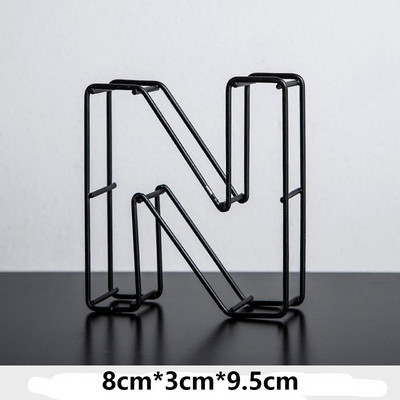 Melna metāla dobi burti DIY kaltas dzelzs alfabēta personalizēta durvju plāksnīte Mājas dekors Fotogrāfijas rekvizīti darbvirsmas ornaments