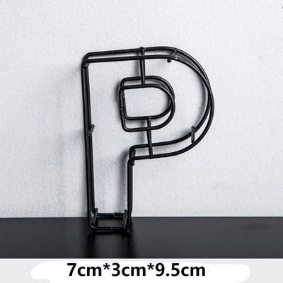 Melna metāla dobi burti DIY kaltas dzelzs alfabēta personalizēta durvju plāksnīte Mājas dekors Fotogrāfijas rekvizīti darbvirsmas ornaments