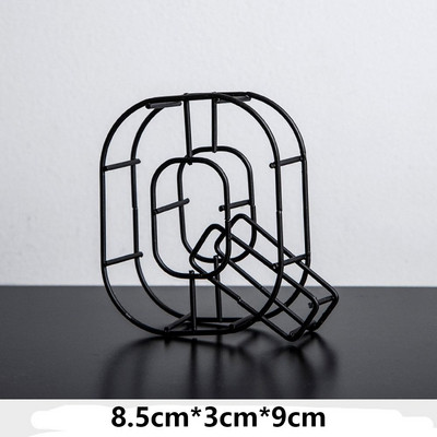 Melna metāla dobi burti DIY kaltas dzelzs alfabēta personalizēta durvju plāksnīte Mājas dekors Fotogrāfijas rekvizīti darbvirsmas ornaments