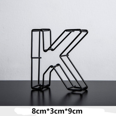 Melna metāla dobi burti DIY kaltas dzelzs alfabēta personalizēta durvju plāksnīte Mājas dekors Fotogrāfijas rekvizīti darbvirsmas ornaments