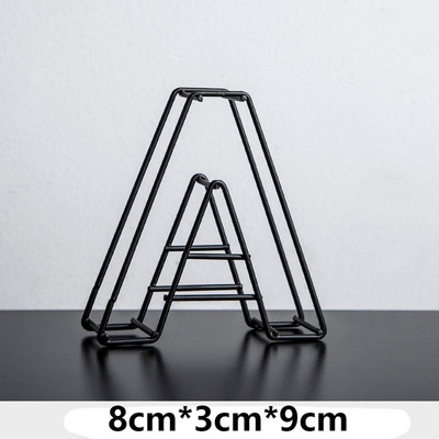 Melna metāla dobi burti DIY kaltas dzelzs alfabēta personalizēta durvju plāksnīte Mājas dekors Fotogrāfijas rekvizīti darbvirsmas ornaments