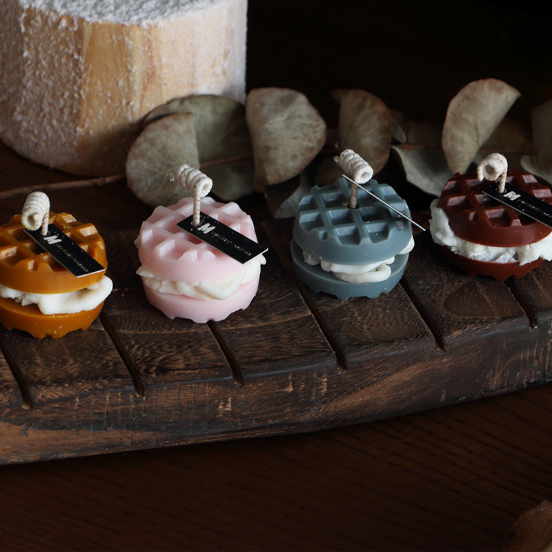 Mini vahvliküpsise silikoonküünlavorm Toidu aroomiteraapia küünlavorm DIY käsitsi valmistatud küünla valmistamise seebi Choaoclate vormid