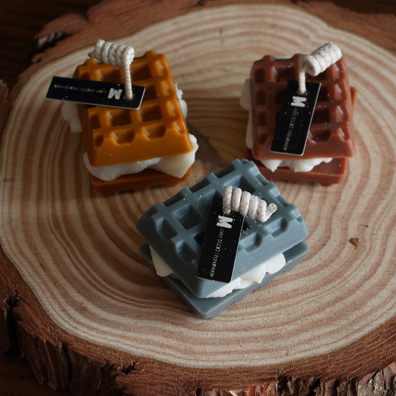 Mini vahvliküpsise silikoonküünlavorm Toidu aroomiteraapia küünlavorm DIY käsitsi valmistatud küünla valmistamise seebi Choaoclate vormid