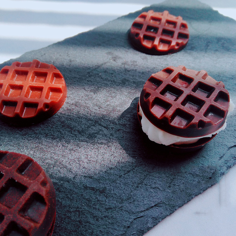 Mini vahvliküpsise silikoonküünlavorm Toidu aroomiteraapia küünlavorm DIY käsitsi valmistatud küünla valmistamise seebi Choaoclate vormid