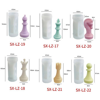 Големи форми за шахматна смола 3D международни шахматни фигури Силиконови форми за отливане на смола UV епоксидни форми