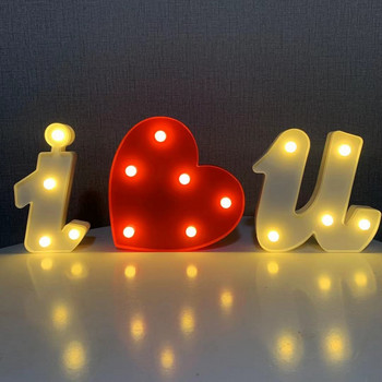 15CM LED светлини с букви Име Комбинация от букви Сърце Нощна лампа за рожден ден Свети Валентин Сватба Парти Декорация на бюро за дома