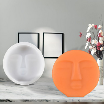3D фигура Лице Силиконова форма за свещ Направи си сам комплект за правене на свещи с кръгла форма на лице Кръгла арт сапунена мазилка Консумативи за направа на смола