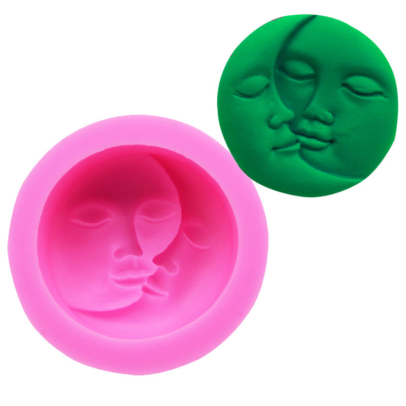 3D figūriņas seja silikona sveču veidne DIY apaļas sejas formas sveču izgatavošanas komplekts apaļas mākslas ziepju ģipša sveķu izgatavošanas piederumi