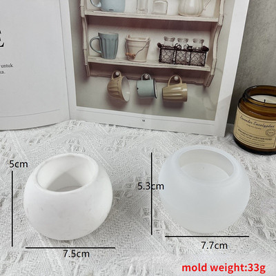 Ümmargune küünlapurk silikoonvorm betoon tsementkrohv lillepotivorm DIY kristall-epoksüvaigu hoiukarp käsitöövorm kodukaunistus