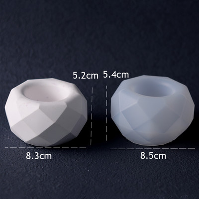 Ümmargune küünlapurk silikoonvorm betoon tsementkrohv lillepotivorm DIY kristall-epoksüvaigu hoiukarp käsitöövorm kodukaunistus