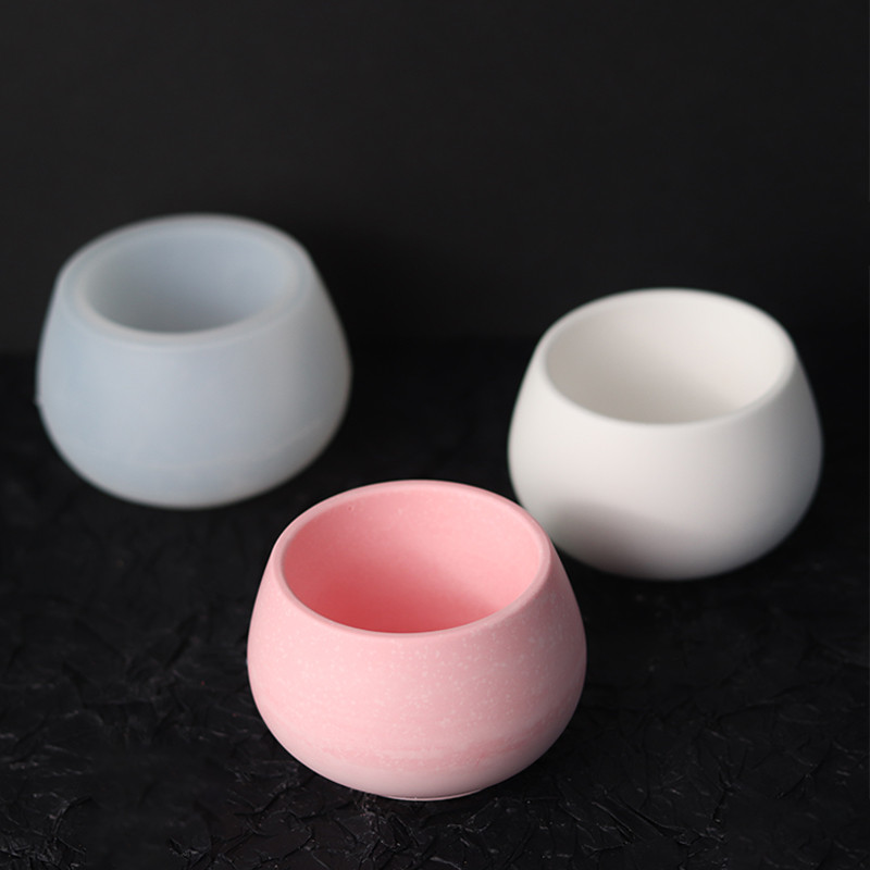 Ümmargune küünlapurk silikoonvorm betoon tsementkrohv lillepotivorm DIY kristall-epoksüvaigu hoiukarp käsitöövorm kodukaunistus