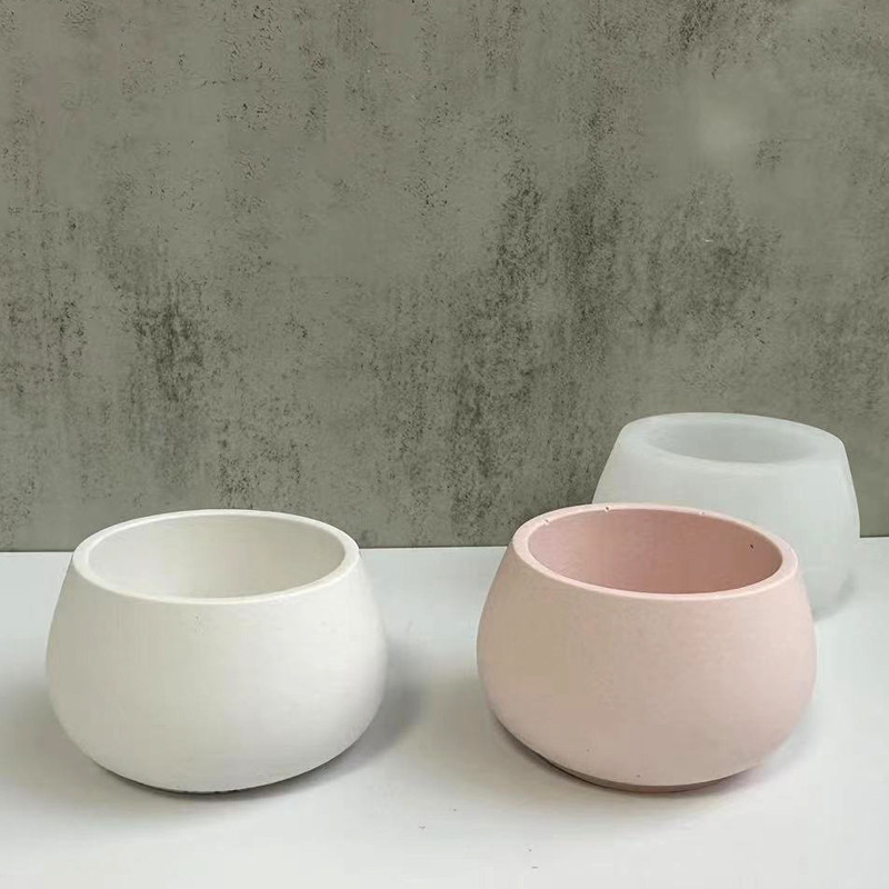 Ümmargune küünlapurk silikoonvorm betoon tsementkrohv lillepotivorm DIY kristall-epoksüvaigu hoiukarp käsitöövorm kodukaunistus