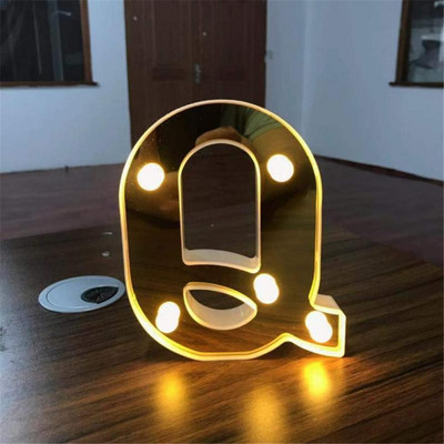 Alfabēts 26 angļu LED burtu nakts gaisma telts zīmju ciparu lampa Ziemassvētku rotājums mājas ballītei guļamistabā kāzu dzimšanas diena