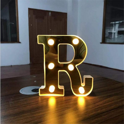 Alfabēts 26 angļu LED burtu nakts gaisma telts zīmju ciparu lampa Ziemassvētku rotājums mājas ballītei guļamistabā kāzu dzimšanas diena