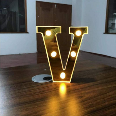 Alfabēts 26 angļu LED burtu nakts gaisma telts zīmju ciparu lampa Ziemassvētku rotājums mājas ballītei guļamistabā kāzu dzimšanas diena