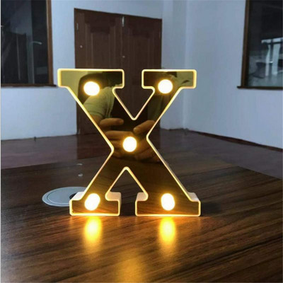 Alfabēts 26 angļu LED burtu nakts gaisma telts zīmju ciparu lampa Ziemassvētku rotājums mājas ballītei guļamistabā kāzu dzimšanas diena