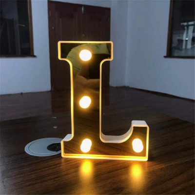 Alfabēts 26 angļu LED burtu nakts gaisma telts zīmju ciparu lampa Ziemassvētku rotājums mājas ballītei guļamistabā kāzu dzimšanas diena
