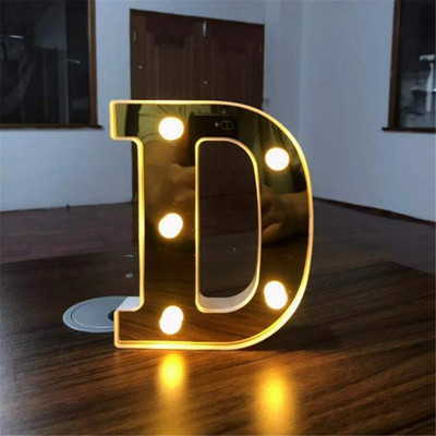 Alfabēts 26 angļu LED burtu nakts gaisma telts zīmju ciparu lampa Ziemassvētku rotājums mājas ballītei guļamistabā kāzu dzimšanas diena
