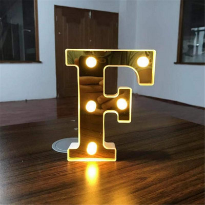 Alfabēts 26 angļu LED burtu nakts gaisma telts zīmju ciparu lampa Ziemassvētku rotājums mājas ballītei guļamistabā kāzu dzimšanas diena