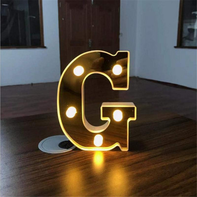 Alfabēts 26 angļu LED burtu nakts gaisma telts zīmju ciparu lampa Ziemassvētku rotājums mājas ballītei guļamistabā kāzu dzimšanas diena