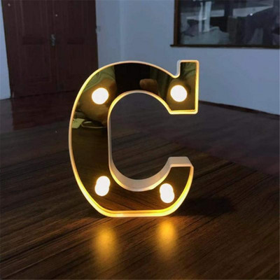 Alfabēts 26 angļu LED burtu nakts gaisma telts zīmju ciparu lampa Ziemassvētku rotājums mājas ballītei guļamistabā kāzu dzimšanas diena