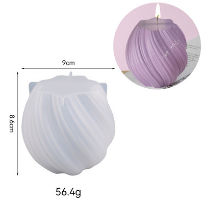 Вълнообразна въртяща се колонна свещ Силиконова форма Направи си сам Crystal Dropping Gel Wave Rotating Pendant Mold 3D силиконова форма за правене на свещи