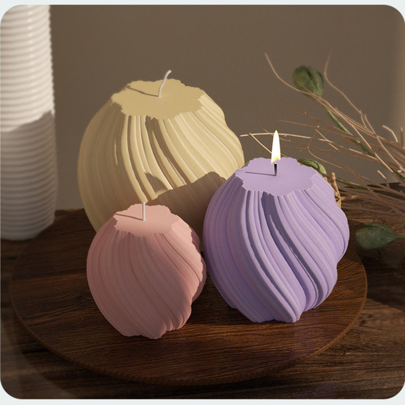 Вълнообразна въртяща се колонна свещ Силиконова форма Направи си сам Crystal Dropping Gel Wave Rotating Pendant Mold 3D силиконова форма за правене на свещи