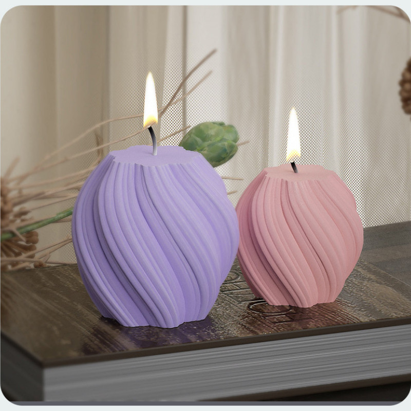 Вълнообразна въртяща се колонна свещ Силиконова форма Направи си сам Crystal Dropping Gel Wave Rotating Pendant Mold 3D силиконова форма за правене на свещи