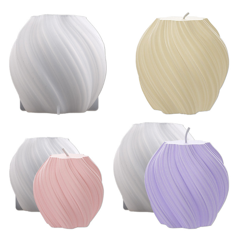 Вълнообразна въртяща се колонна свещ Силиконова форма Направи си сам Crystal Dropping Gel Wave Rotating Pendant Mold 3D силиконова форма за правене на свещи