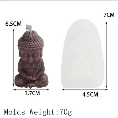 3D Buddha silikoonküünla vorm DIY käsitööna valmistatud kirik Maitreya epoksüvaigu krohv aroomi seep küpsetusvormid kodu käsitöö sisustus