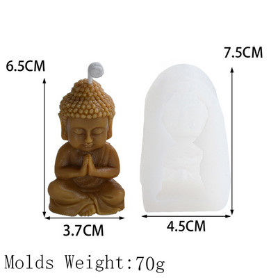 3D Buddha silikoonküünla vorm DIY käsitööna valmistatud kirik Maitreya epoksüvaigu krohv aroomi seep küpsetusvormid kodu käsitöö sisustus