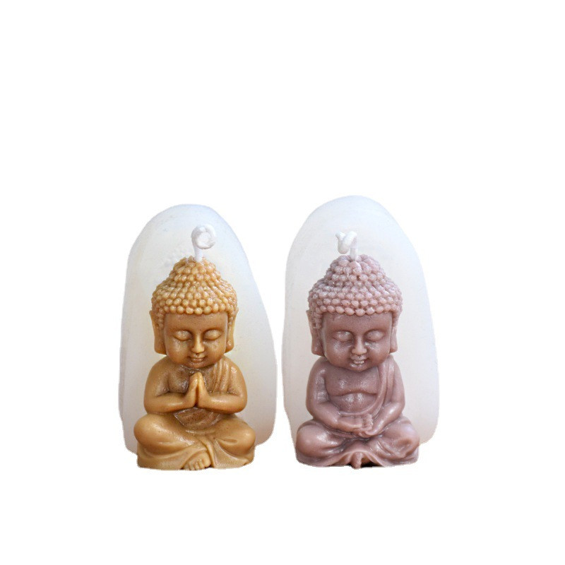3D Buddha silikoonküünla vorm DIY käsitööna valmistatud kirik Maitreya epoksüvaigu krohv aroomi seep küpsetusvormid kodu käsitöö sisustus