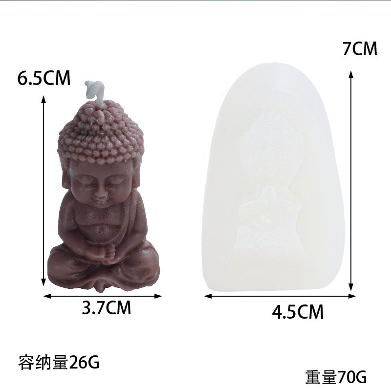 3D Buddha silikoonküünla vorm DIY käsitööna valmistatud kirik Maitreya epoksüvaigu krohv aroomi seep küpsetusvormid kodu käsitöö sisustus