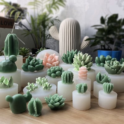 3D Dimensional Fleshy Cactus Silicon Lumânare Mucegai DIY Tămâie Lumânare Expansiune Piatra Mold