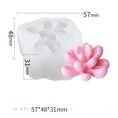 3D-mõõtmeline lihav kaktus, silikoonküünla vorm DIY viirukiküünla paisutav kivivorm