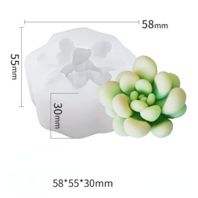 3D-mõõtmeline lihav kaktus, silikoonküünla vorm DIY viirukiküünla paisutav kivivorm