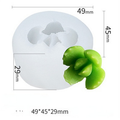 3D-mõõtmeline lihav kaktus, silikoonküünla vorm DIY viirukiküünla paisutav kivivorm