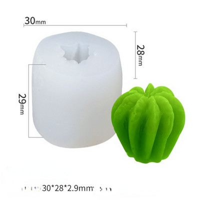 3D-mõõtmeline lihav kaktus, silikoonküünla vorm DIY viirukiküünla paisutav kivivorm