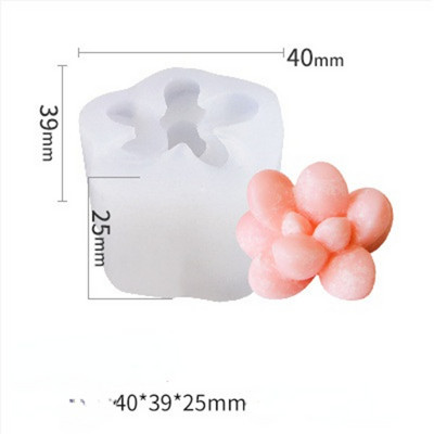 3D-mõõtmeline lihav kaktus, silikoonküünla vorm DIY viirukiküünla paisutav kivivorm