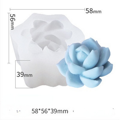 3D-mõõtmeline lihav kaktus, silikoonküünla vorm DIY viirukiküünla paisutav kivivorm