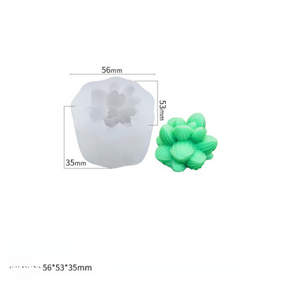 3D-mõõtmeline lihav kaktus, silikoonküünla vorm DIY viirukiküünla paisutav kivivorm