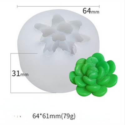 3D-mõõtmeline lihav kaktus, silikoonküünla vorm DIY viirukiküünla paisutav kivivorm